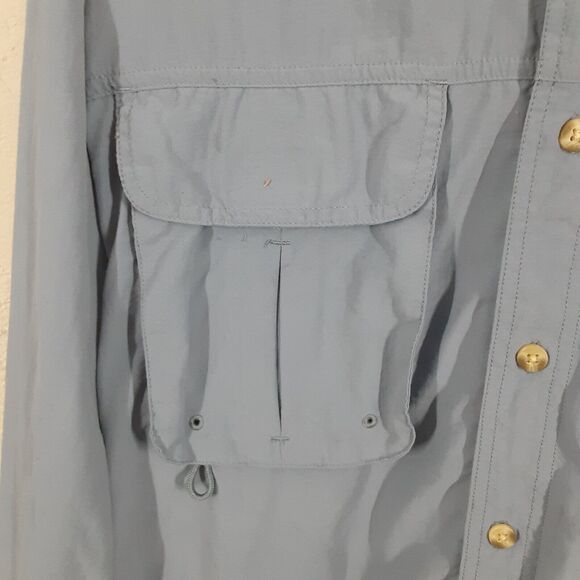 Reel Legends Adult Mens M Blue Vented Lond Sleeve Fishing Shirt Outdoor Camp - Picture 3 of 10